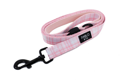 Pablo & Co Dog Leash Pink Houndstooth