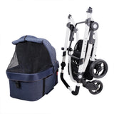 Ibiyaya Cleo Multifunction Pet Stroller & Car Seat Travel System in Blue Jeans