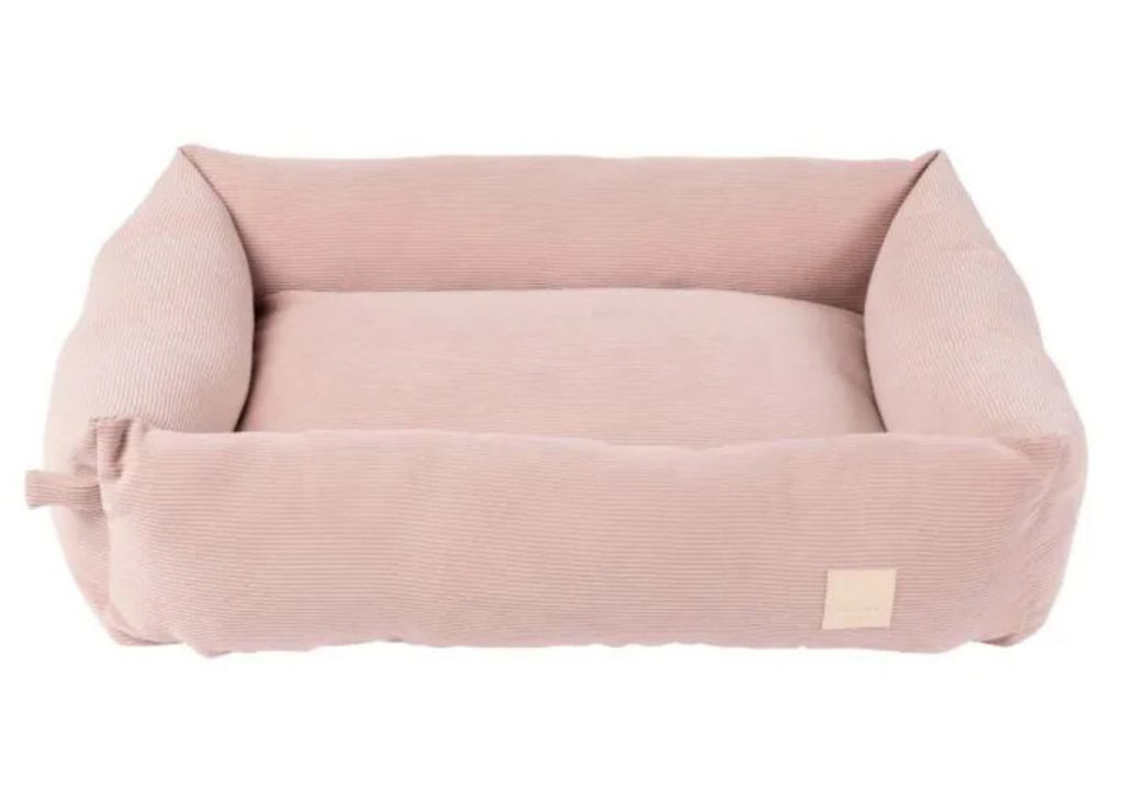 FuzzYard Life Corduroy plush bolster dog bed with removable padded inserts