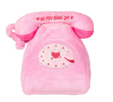 FuzzYard You Hang Up Landline pink plush squeaky dog toy with retro rotary telephone design