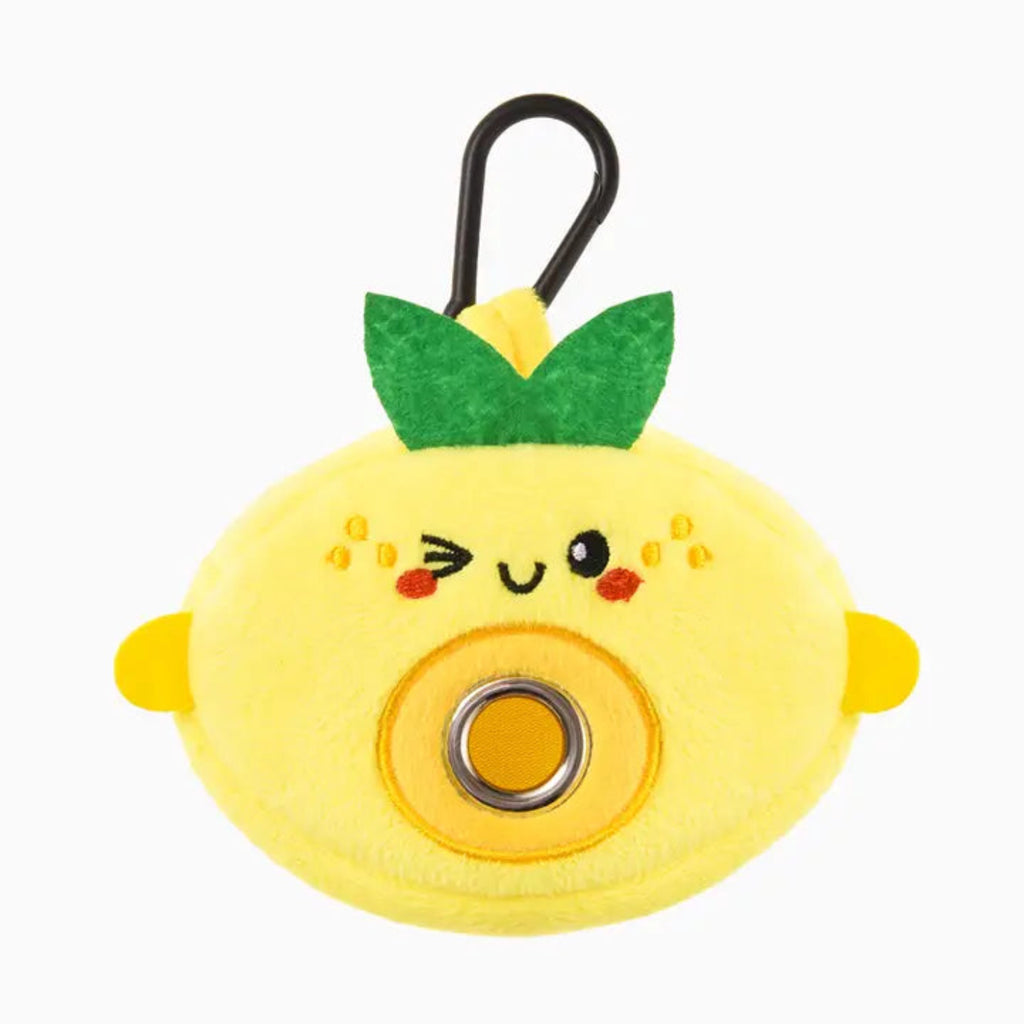 HugSmart Pet Pooch Pouch Lemon plush dog poop bag holder with clip for leash or keychain