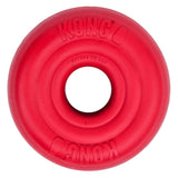 KONG Donut natural rubber dog toy red – durable chew and fetch toy with unpredictable bounce promotes dental health for dogs