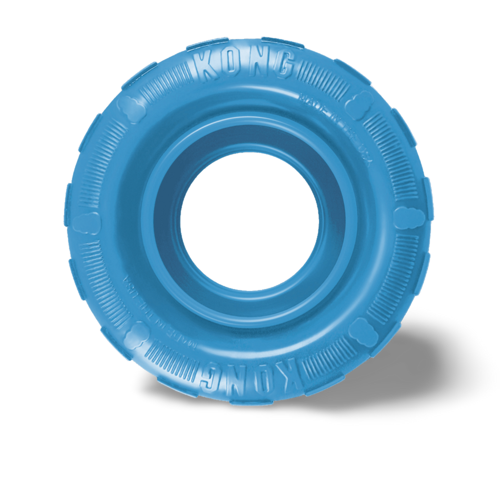 KONG Puppy Tires natural rubber teething and treat dispensing dog toy for puppies available in small and medium large sizes