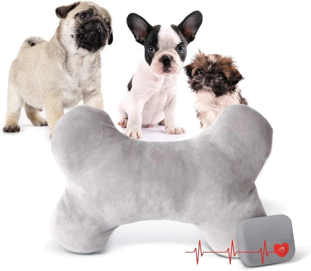 K&H Mother's Heartbeat Pillow Small 20cm bone shaped calming puppy pillow with heartbeat device