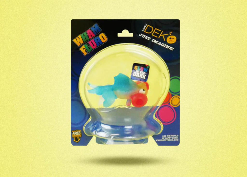 Kazoo Wham Fluro Gold Fish glowing aquarium ornament 10cm