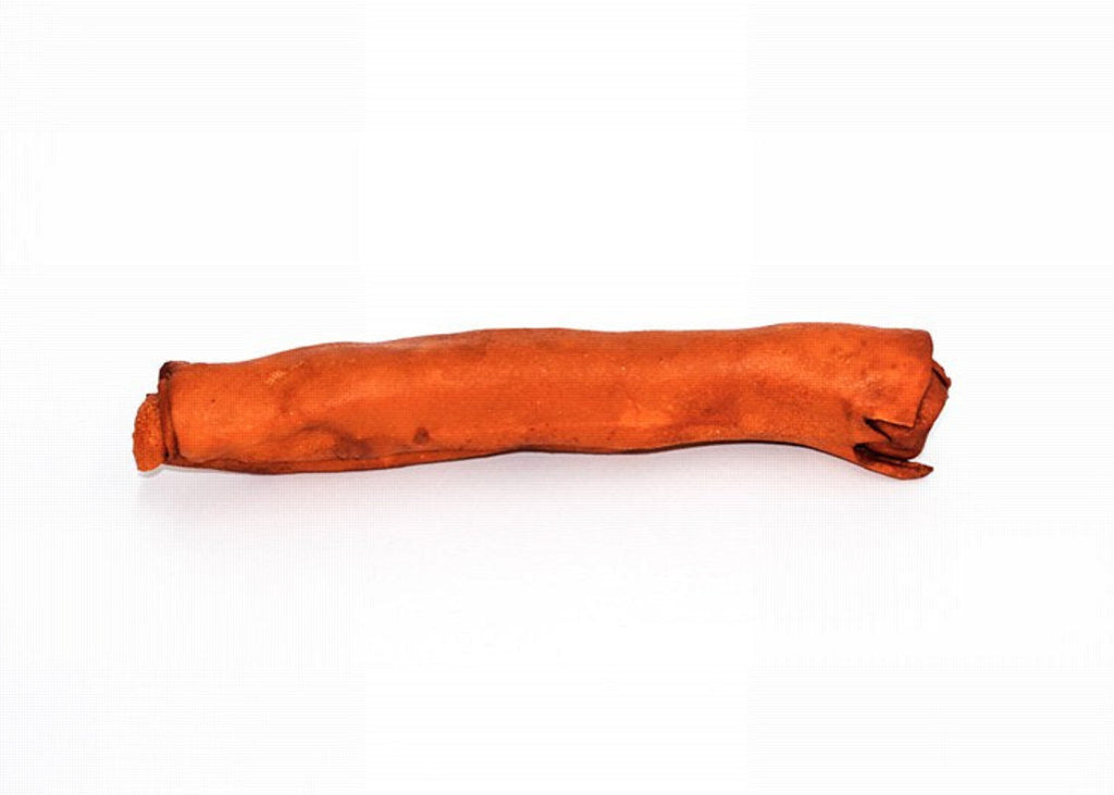 Kirby Pet Treats rawhide retriever roll beef dog chew on a white background