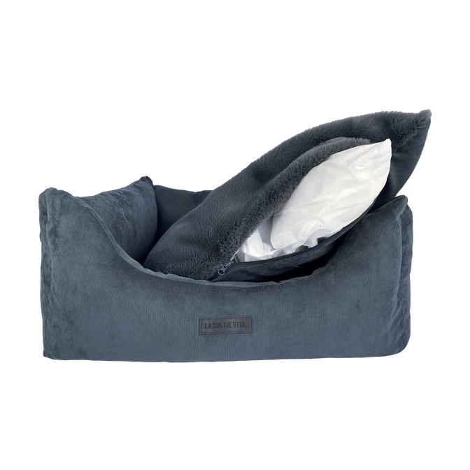 La Doggie Vita Low Front Micro Corduroy Bolster with Removable Parts