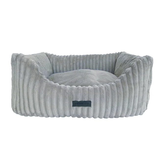 La Doggie Vita Low Front Velour Corduroy Bolster with Removeable Parts