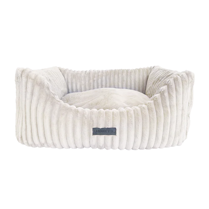 La Doggie Vita Low Front Velour Corduroy Bolster with Removeable Parts