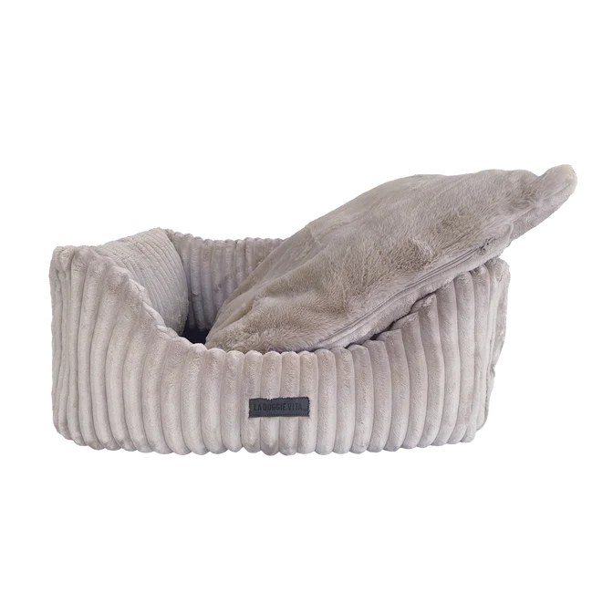 La Doggie Vita Low Front Velour Corduroy Bolster with Removeable Parts