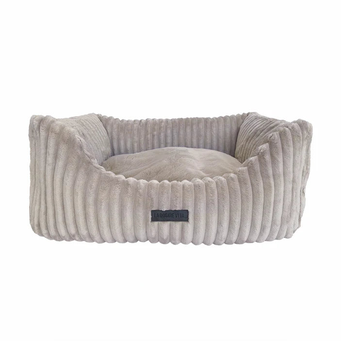 La Doggie Vita Low Front Velour Corduroy Bolster with Removeable Parts