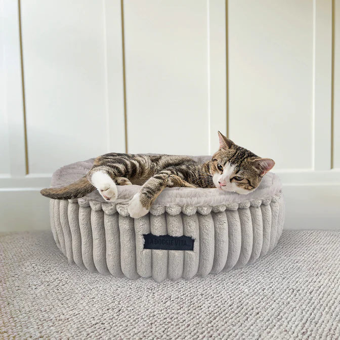 La Doggie Vita Velour Corduroy Cat Donut