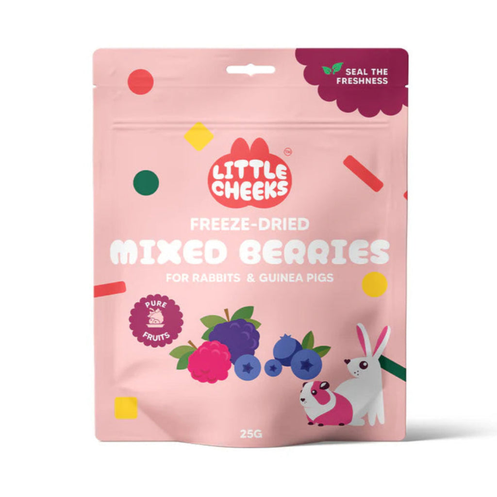 Little Cheeks Freeze Dried Mixed Berries Rabbit and Guinea Pig Treats 25g