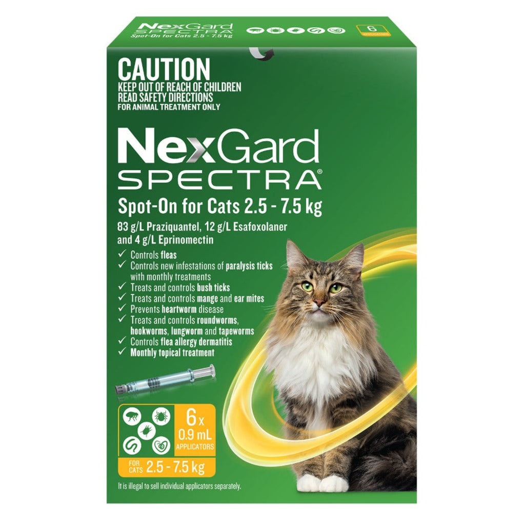 NexGard SPECTRA Spot-On for Cats 2.5–7.5 kg parasite treatment