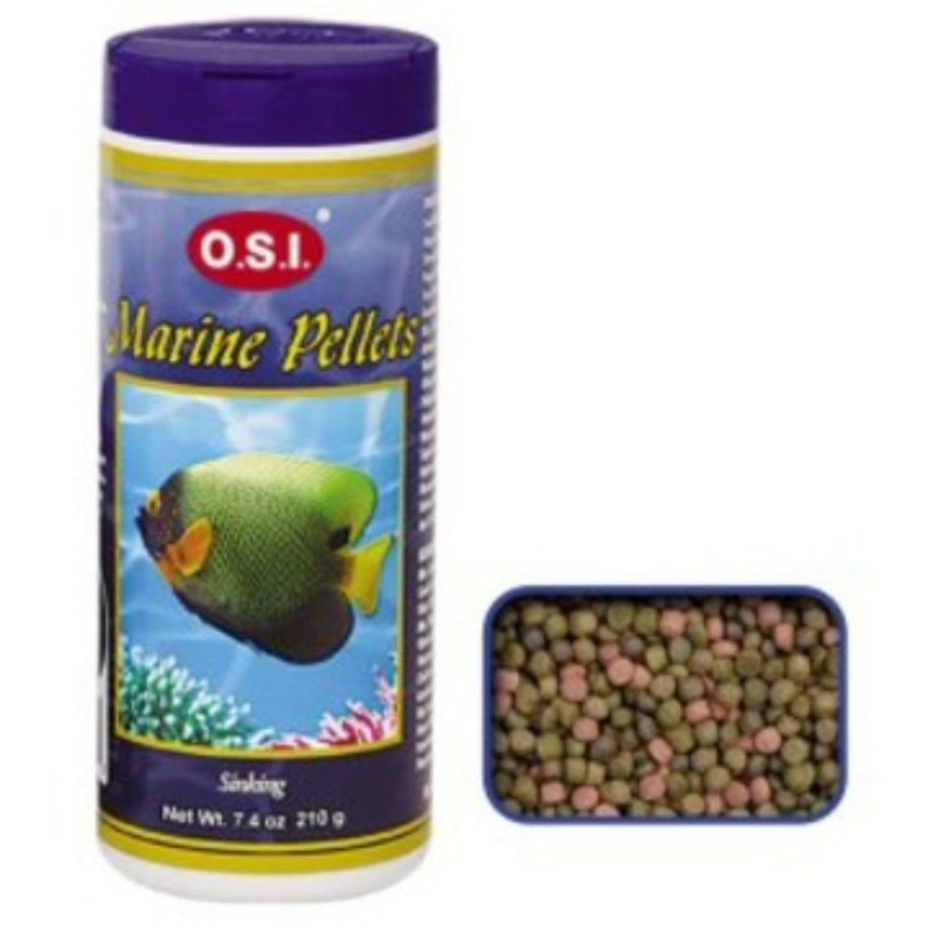 OSI Marine Pellets 210g – slow-sinking saltwater fish food with spirulina and marine protein for large marine fish