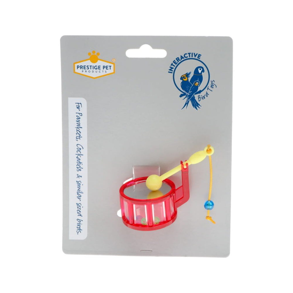Prestige Interactive Bird Toy Drum for small birds such as parakeets and cockatiels