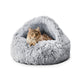 Snooza Cat Cuddler Hooded Silver Fox