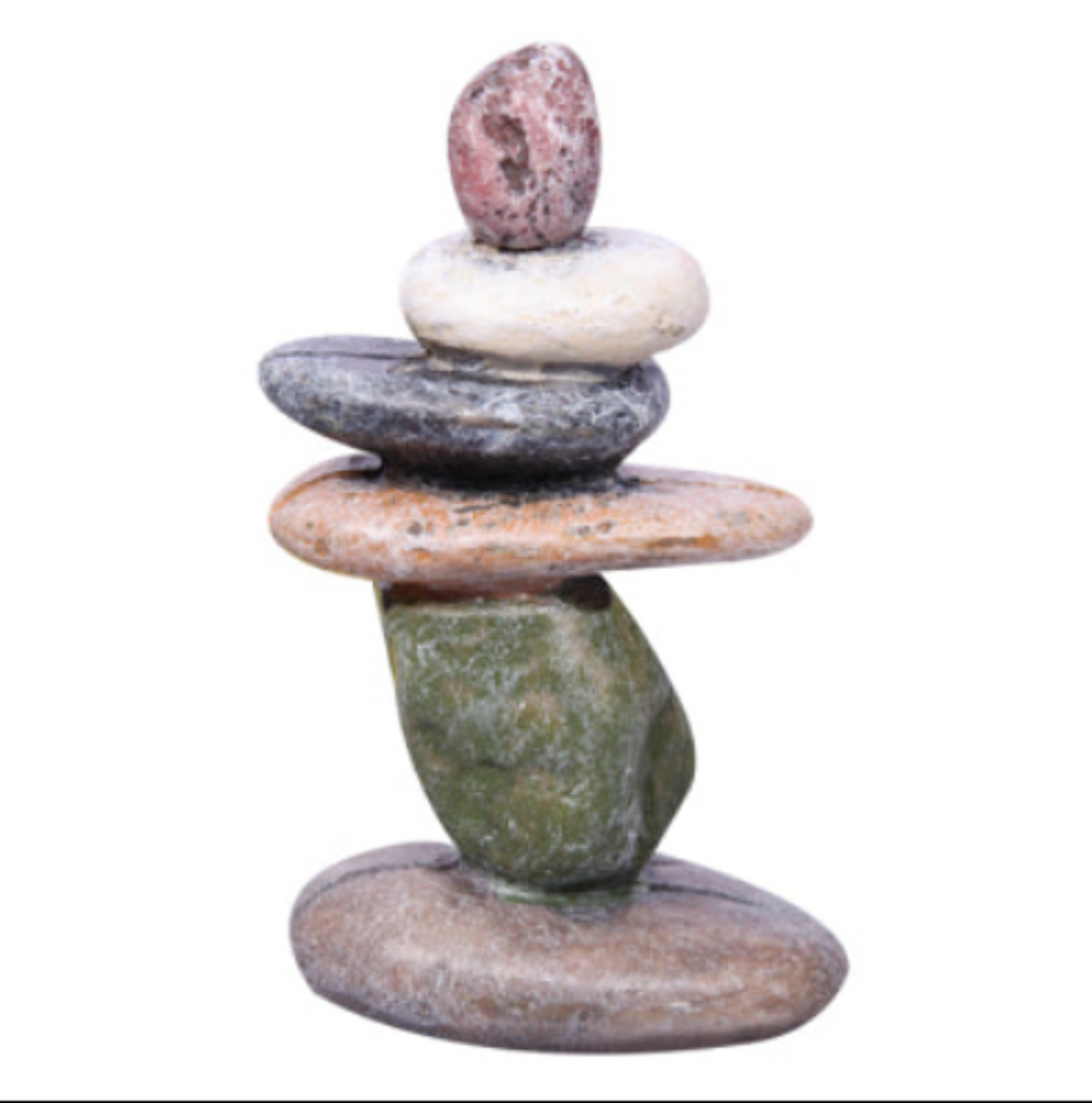 Stone pebble stack aquarium ornament zen stone cairn 5 x 5 x 9cm