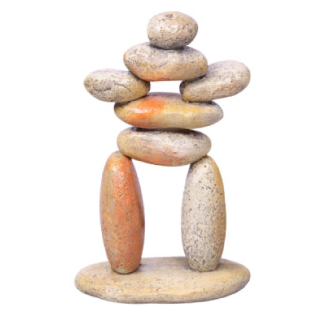 Stone pebble stack man aquarium ornament stacked pebble figure 9 x 5 x 15cm