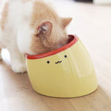 Purroom Pudding-Shaped Elevated Slanted Bowl