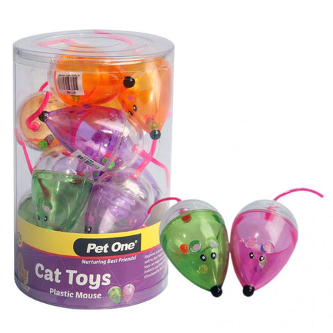 Upmarket Pets & Aquarium | Cat Toy Plastic Mouse 7cm Mix Colour | Shop cat toys online