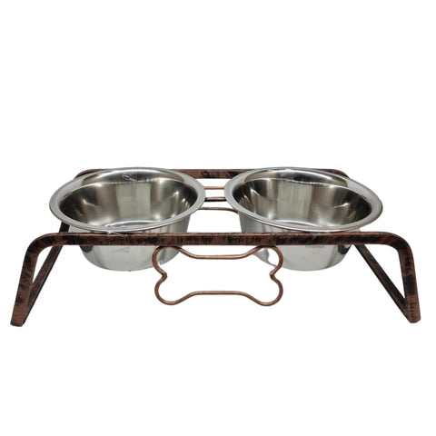 Upmarket Pets & Aquarium | Water and Food Double Bowl on Stand | Shop dog bowls online