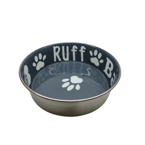 Upmarket Pets | Ruff Woof Paw Food and Water Metal Bowl | Shop pet bowls online