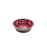 Upmarket Pets & Aquarium | Meow Purrr Food and Water Metal Bowl | Shop cat bowls online