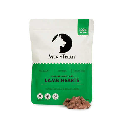 Meaty Treaty Freeze Dried Lamb Hearts Dog & Cat