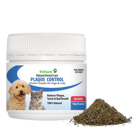 Upmarket Pets & Aquarium | Vetnex Plaque Control Powder Salmon For Dog & Cat | Shop oral care pet supplies online