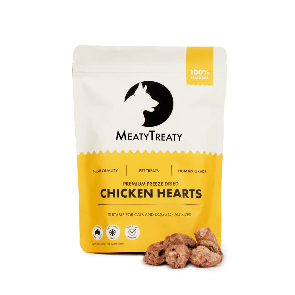 Meaty Treaty Freeze Dried Chicken Hearts Dog & Cats