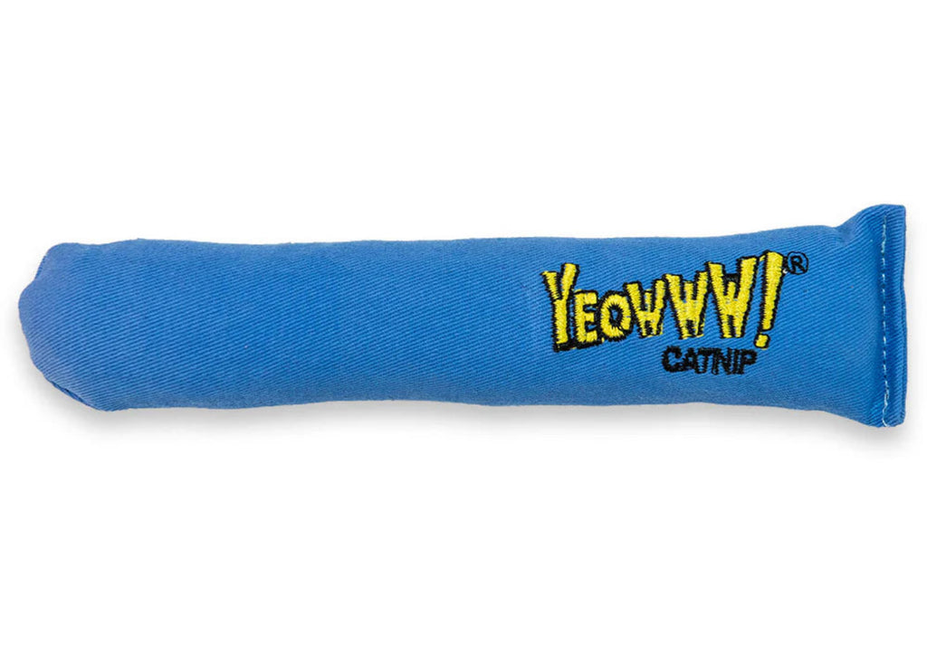 Yeowww It's A Boy Blue Catnip Cigar cat toy – 7 inch 100% organic catnip no filler cotton twill cigar shaped cat toy