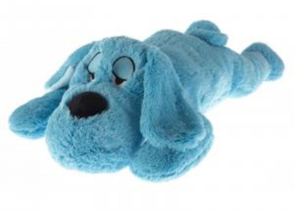 Yours Droolly Cuddlies Sleepy Dog With Sound blue plush dog toy