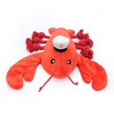 Zippy Paws Playful Pal Plush Squeaker Rope Dog Toy - Luca the Lobster