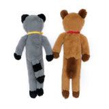 Zippy Paws Fluffy Peltz Plush Squeaker Dog Toy - Raccoon &  Chipmunk 2-Pack
