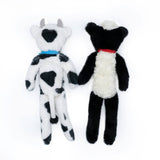 Zippy Paws Fluffy Peltz Plush Squeaker Dog Toy - Sheep & Cow 2-  Pack