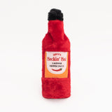 ZippyPaws Hot Sauce Crusherz Heckin Hot red plush squeaky water bottle dog toy