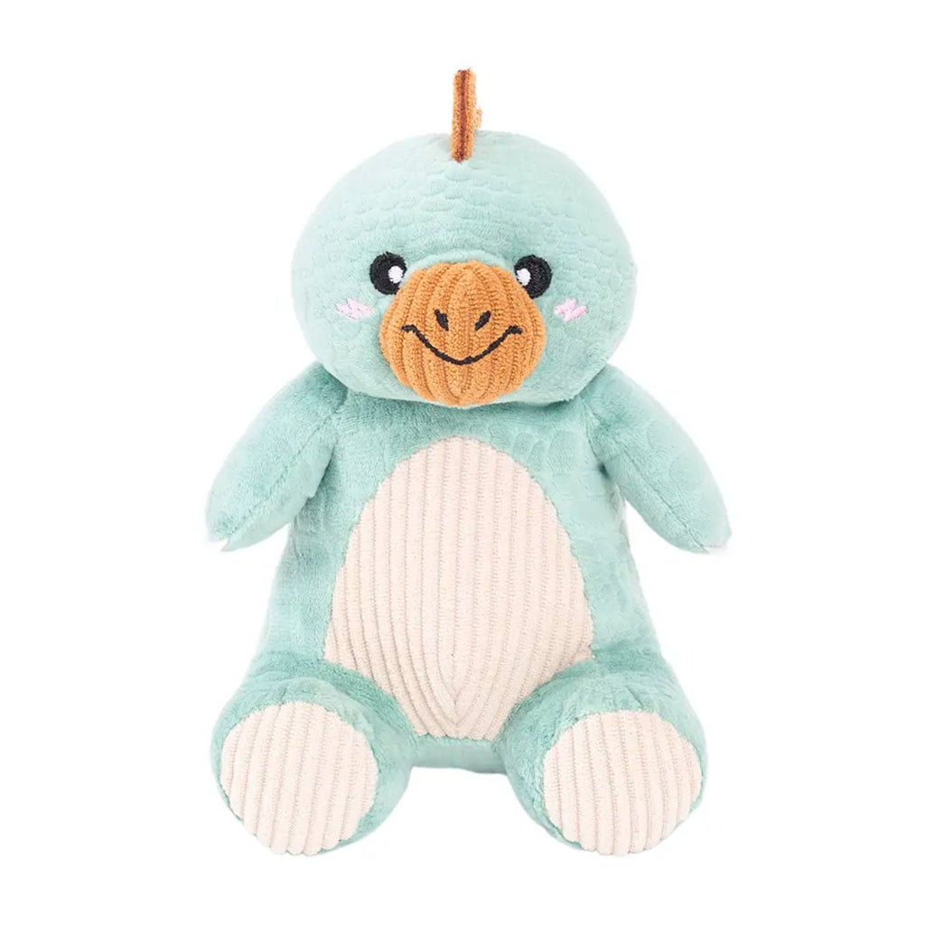 ZippyPaws ecoZippy Dinoz plush dog toy with squeaker and crinkle tail – eco-friendly recycled material dinosaur toy