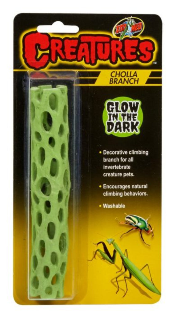 Zoo Med Creatures Cholla Branch glow-in-the-dark climbing decor for insects and invertebrates