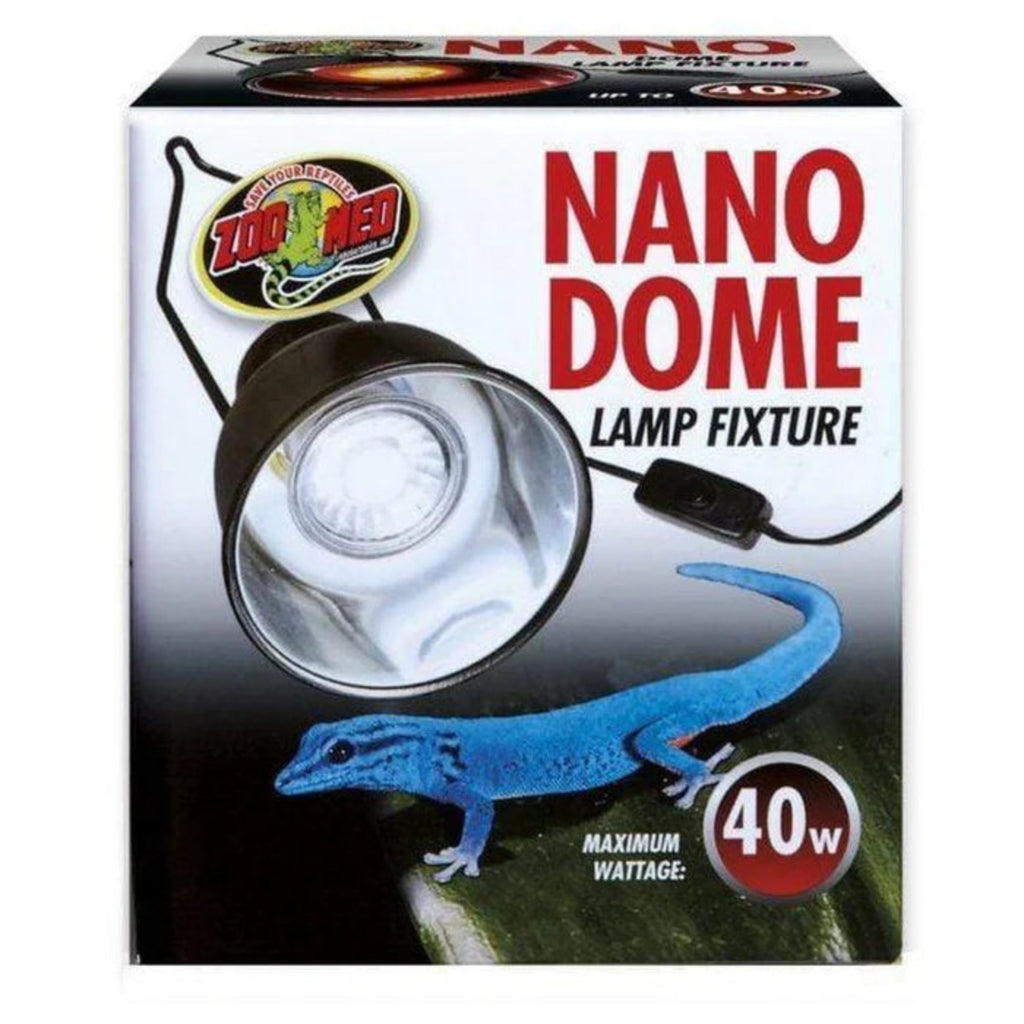 Zoo Med Nano Dome Lamp Fixture 40W – compact dome lamp fixture for nano terrariums for small reptiles amphibians and invertebrates lamps not included