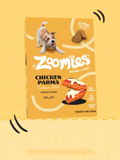 Zoomies Chicken Parma dog treats with 44% chicken and cheese