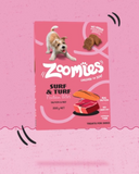 Zoomies Surf & Turf dog treats with salmon tuna and beef