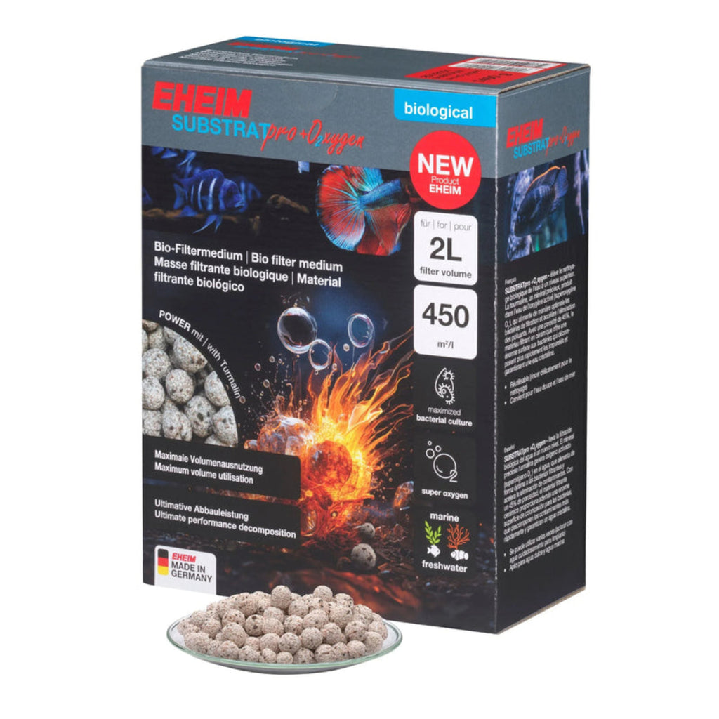 Eheim SUBSTRATpro+ O2xygen biological filter media 2L 2512021 – tourmaline-enhanced sintered glass spheres for freshwater and marine aquarium biological filtration