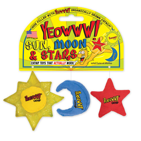 Yeowww! Cat Toys with Pure American Catnip - Sun Moon and  Stars