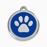 Engravable Pet Tags - Circle Epoxy Paw