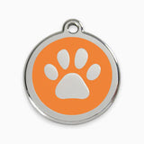 Engravable Pet Tags - Circle Epoxy Paw