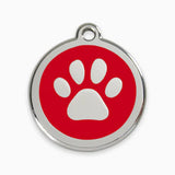 Engravable Pet Tags - Circle Epoxy Paw