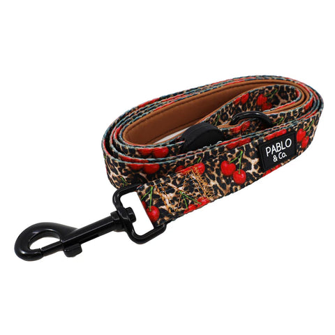 Pablo & Co Dog Leash Leopard Cherries
