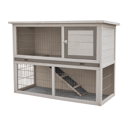 Albergo Wooden Rabbit Hutch 108cm x 45xm x 78cm Grey