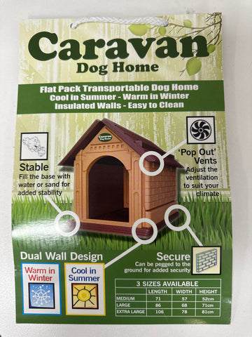 Caravan Knock Down Deluxe Dog Home - Lge